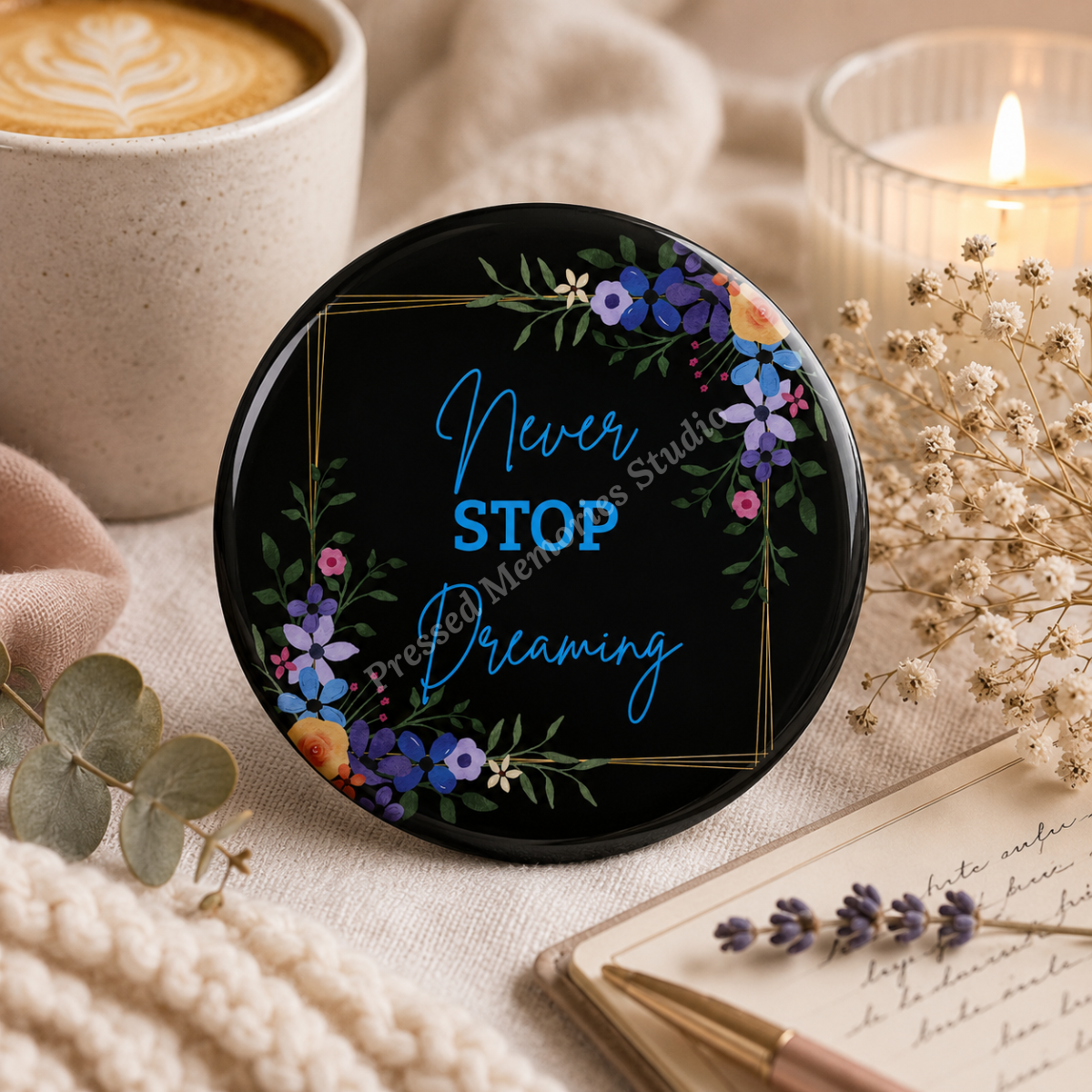 Bloom & Believe Floral Button Pins | Set of 2 | 58mm