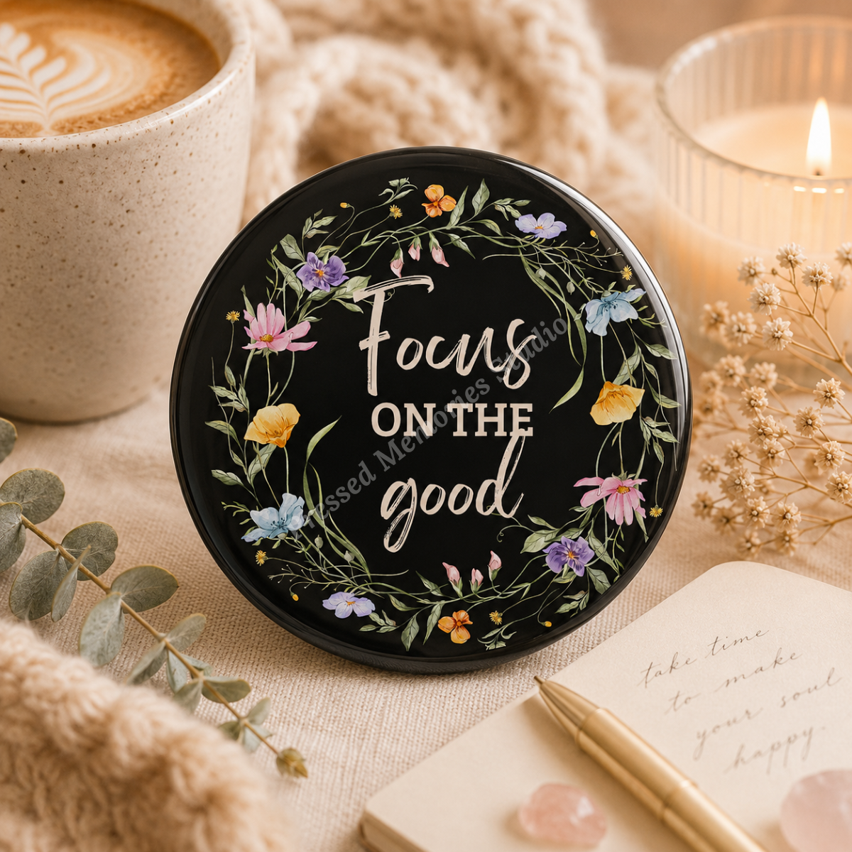Bloom & Believe Floral Button Pins | Set of 2 | 58mm
