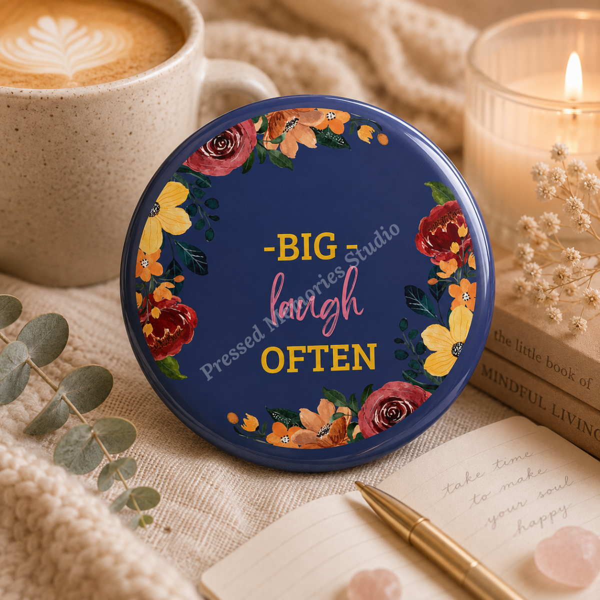 Bloom & Believe Floral Button Pins | Set of 2 | 58mm