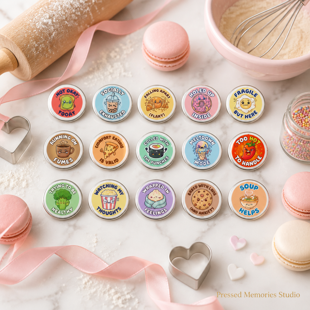 Snack On Your Feelings | Build Your Own Set of 3 | 37mm (1.5") Button Pins