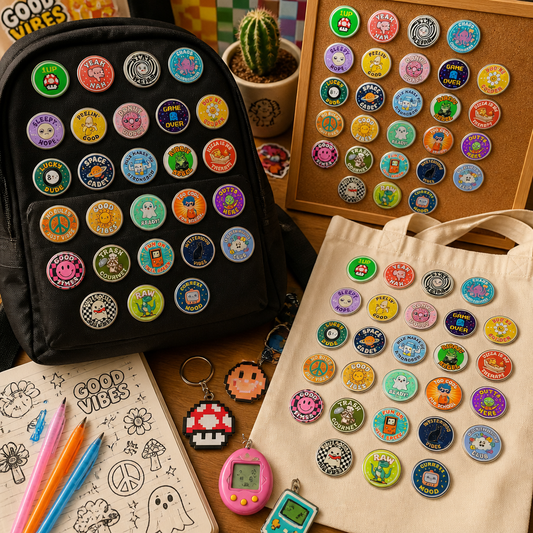Pin the Mood Surprise Pack | 5 Random Button Pins 37mm (1.5")