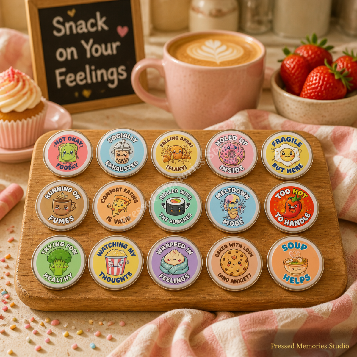 Snack On Your Feelings | Build Your Own Set of 3 | 37mm (1.5") Button Pins