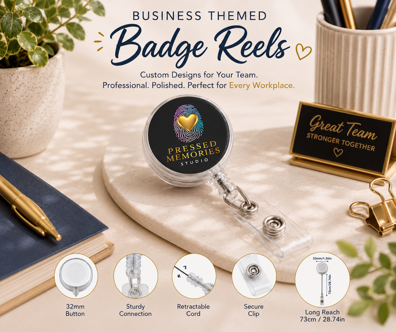 Custom Badge Reel | Personalized Photo, Logo, Name or Design | 37mm (1.5")
