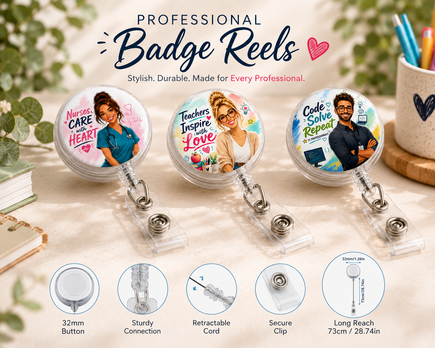 Custom Badge Reel | Personalized Photo, Logo, Name or Design | 37mm (1.5")